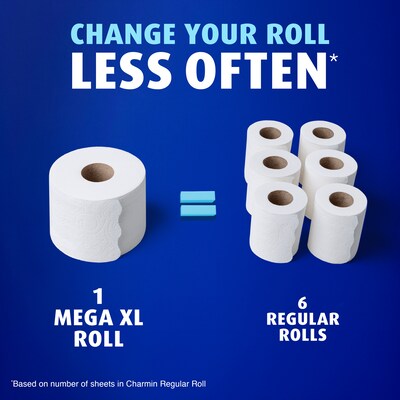 Charmin Ultra Soft Mega XL Toilet Paper, 2-Ply, White, 312 Sheets/Roll, 12 Rolls/Pack (08471)