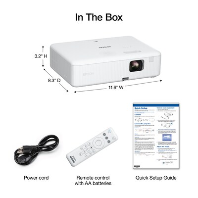 Epson EpiqVision Flex CO-W01 Portable Projector, White (V11HA86020)