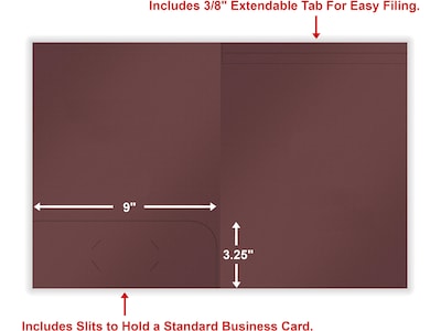 ComplyRight 1-Pocket Tax Presentation Folder, Burgundy, 50/Pack (PBF24)