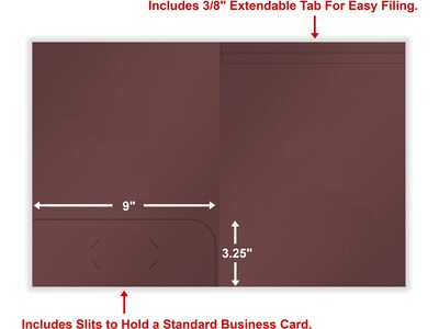 ComplyRight 1-Pocket Tax Presentation Folder, Burgundy, 50/Pack (PBF24)