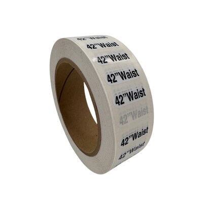 Nahanco 42 Waist Plastic Size Marker, Clear/Black/White, 250/Roll (DSM-481)