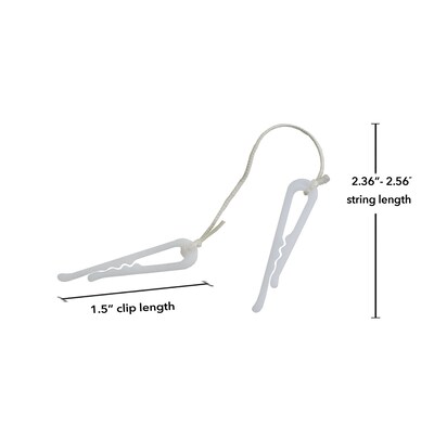 Nahanco Tie Back Clip, White, 100/Carton (TIE BK)