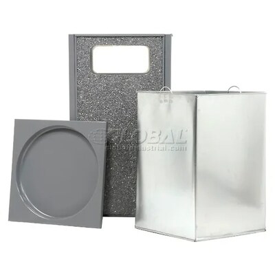 Global Industrial Stone Panel Trash Sand Urn, 24 Gallon, 17-1/2W x 17-1/2D x 32H, Gray (238243GY)