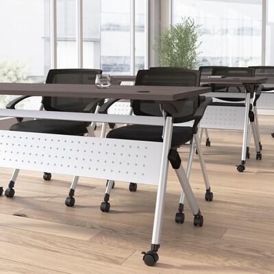 Bush Business Furniture Envision 72"W Foldable Training Room Table, Storm Gray (NVW172SGK)