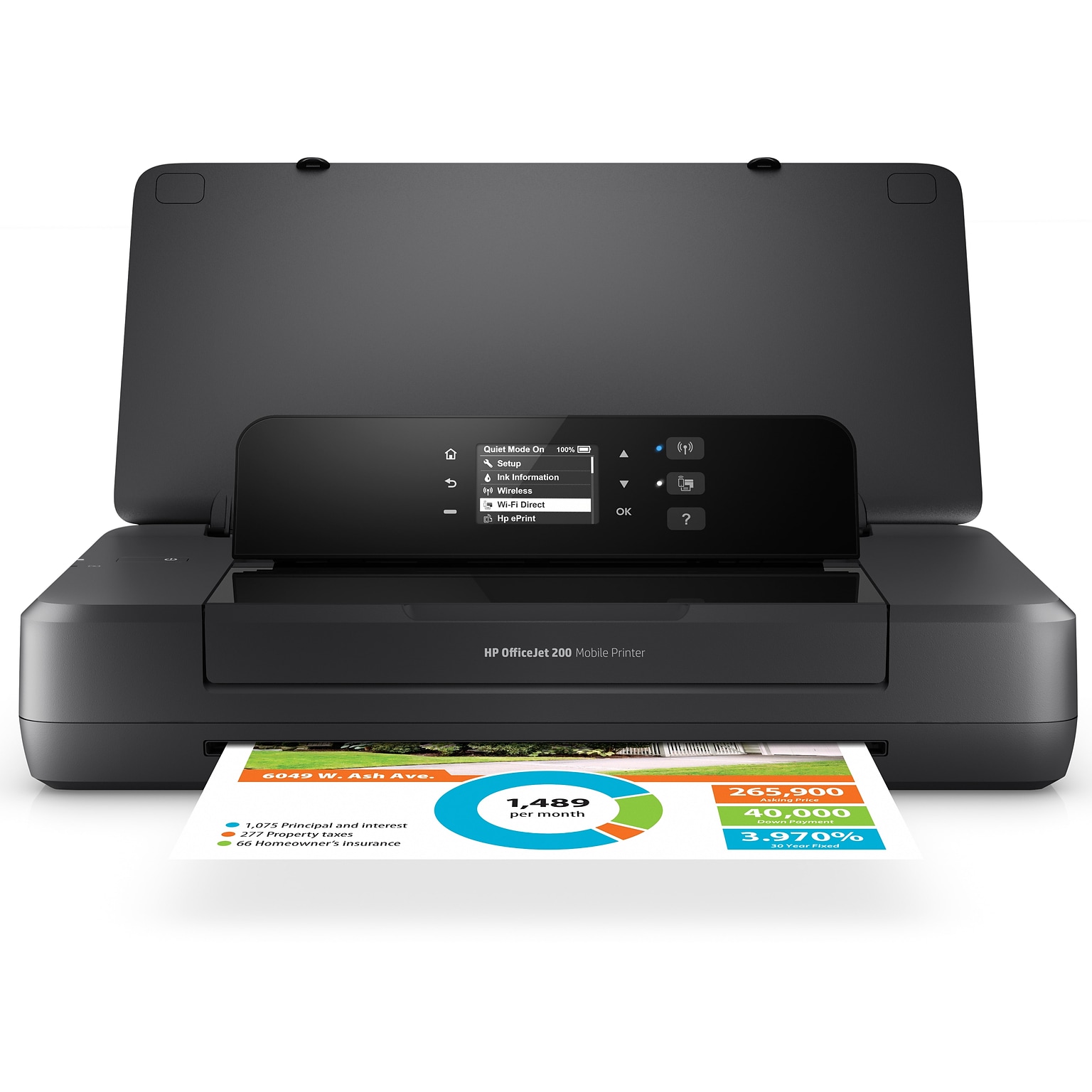 HP OfficeJet 200 Portable Wireless Color Inkjet Printer, Single-Function, Print (CZ993A#B1H)