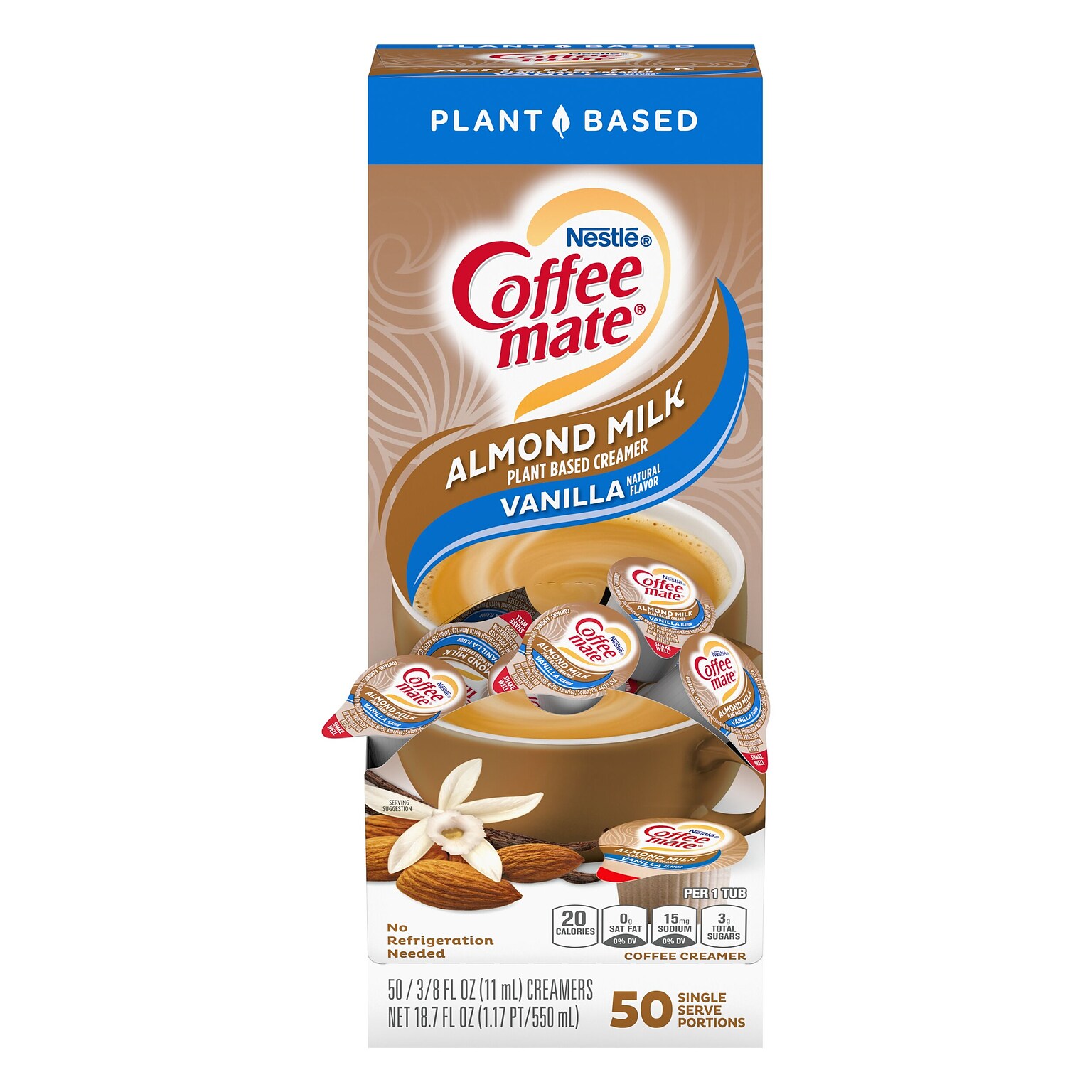 Coffee mate Almond Milk Liquid Creamer Singles, PlantBased, 0.38 oz