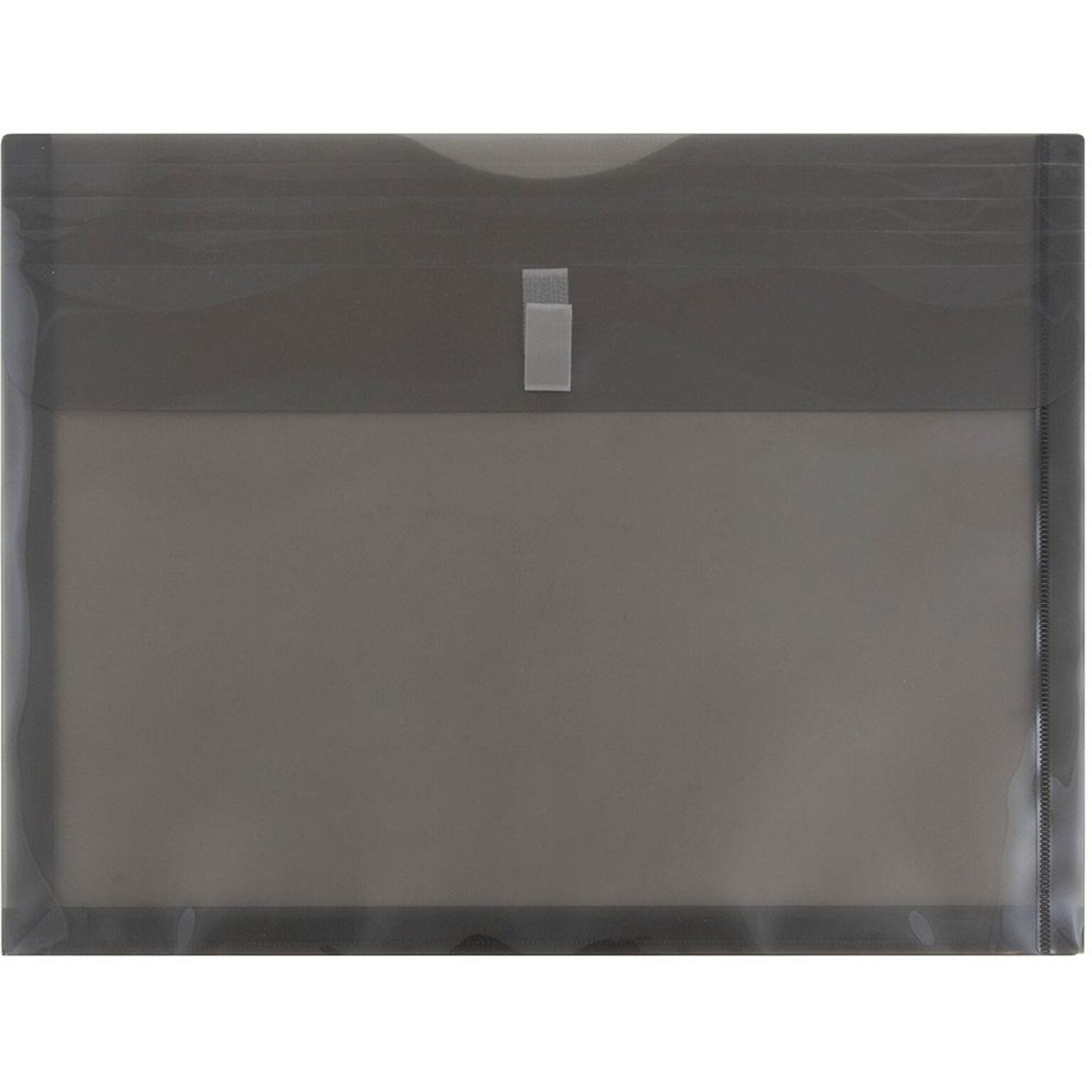 JAM Paper Premium Plastic Document File, 1 Pocket, Letter, Gray, 3/Pack (218V1smx3)