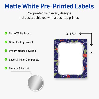 Avery Rectangle Multipurpose Labels, 4 x 3-1/3, White, 40/Pack (19479370622)