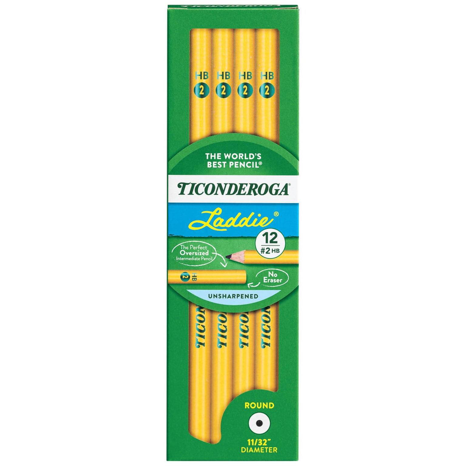 Ticonderoga Laddie Wooden Pencil, #2 Soft Lead, Dozen (X13040)