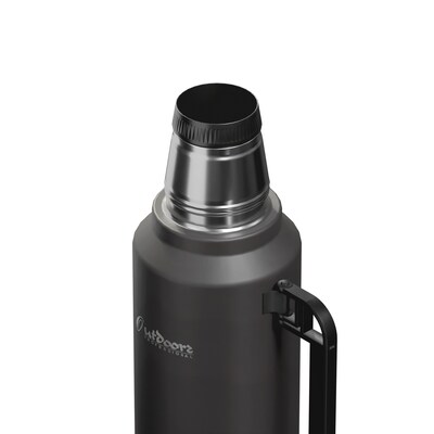 Outdoors Professional Stainless Steel Vacuum Insulated Termo Classic Water Bottle, 33 oz., Black Waves (OUTD9379)