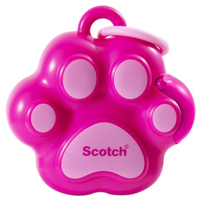 Scotch Paw Desktop Dispenser w/Tape, 1 Core, Pink (159-PAW-P)