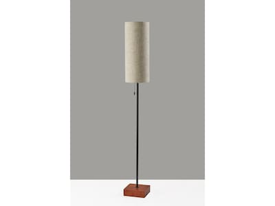 Adesso Trudy 62" Walnut Floor Lamp with Natural Drum Shade (1569-12)