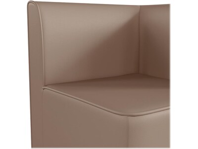 Flash Furniture Bright Beginnings Vinyl Classroom Modular 1-Seater Corner Chair, Brown (MK-ME15716-GG)