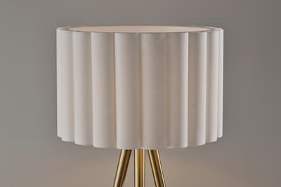 Adesso Caldwell 61"H Antique Brass Floor Lamp with White Linen Shade (4227-21)