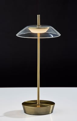 Adesso ADS360 Ako 12H LED Table Lamp, Antique Brass/Clear Acrylic (AD9206-21)