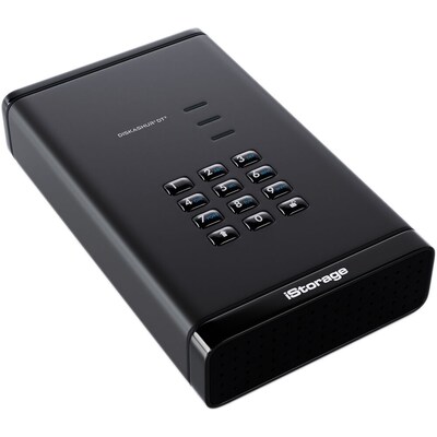 iStorage diskAshur Encrypted DT3 4TB External USB 3.2 Gen 1 External Hard Drive, Black (IS-DT3-256-4000-F)