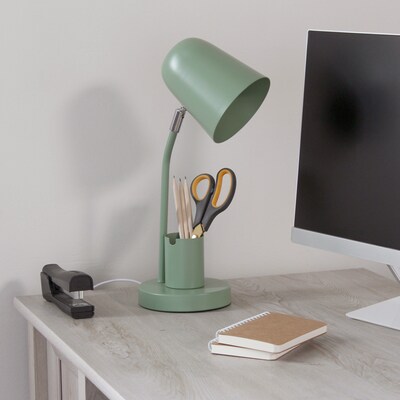 Simple Designs Sleek Essentials 15.75" LED Table Lamp, Sage Green (LT2128-SGE)