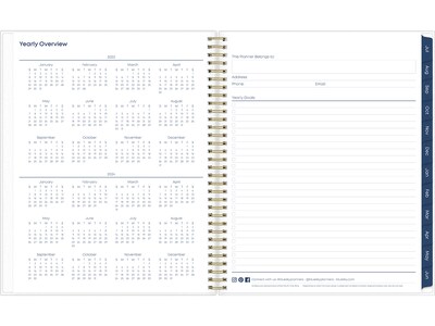 2023-2024 Blue Sky Gemma 8.5" x 11" Academic Weekly & Monthly Planner, Multicolor (118177-A24)