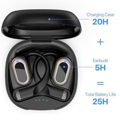 MyBat Design Lab Open Ear Bluetooth Earbuds - Black And Leopard Print (BTC003001)