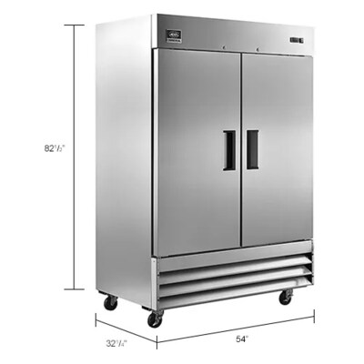 Global Industrial Nexel Reach-In Refrigerator, 2 Solid Doors, 47 Cu. Ft. (243008)