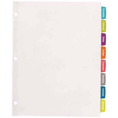 Avery Big Tab Printable Paper Dividers with White Labels, 8 Tabs, 20 Sets/Pack (11435)