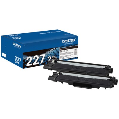 Brother TN-227 Black High Yield Toner Cartridge, 2/Pack (TN2272PK)