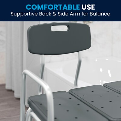 Flash Furniture Adjustable Bath & Shower Transfer Bench, Gray (DCHY3510LGRY)