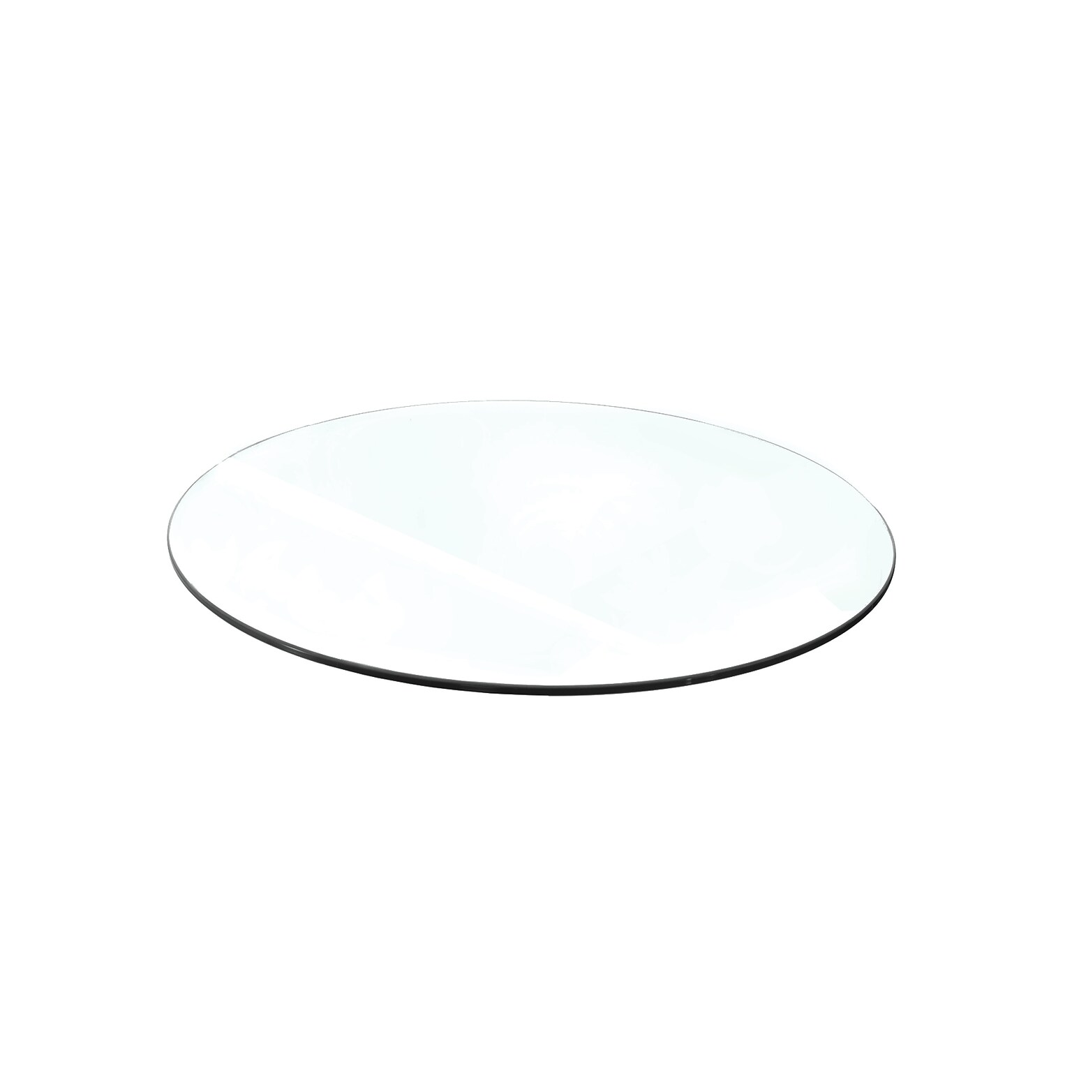 Floortex Glaciermat Heavy Duty Glass Hard Floor & Carpet Chair Mat, 48 Diameter, Crystal Clear (FC124848RG)