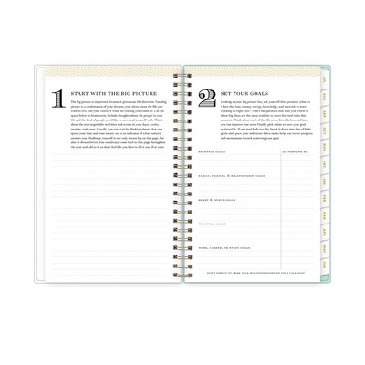 2025-2026 Day Designer for Blue Sky Secret Garden Mint 5" x 8" Academic Year Weekly & Monthly Planner, Plastic Cover