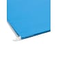 Smead Hanging File Folders, 1/5-Cut Adjustable Tab, Letter Size, 3" Expansion, Sky Blue, 25/Box (64270)