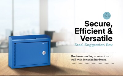 AdirOffice Steel Multipurpose Interoffice Mailbox Drop Box, Medium, Blue (631-02-BLU-PKG)