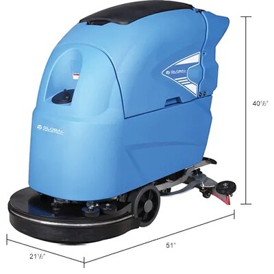 Global Industrial Auto Walk-Behind Floor Scrubber, 20" Cleaning Path (641264)