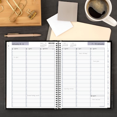 2027 AT-A-GLANCE DayMinder 8" x 11" Weekly Appointment Book Planner, Faux Leather Cover, Black (G520H-00-27)