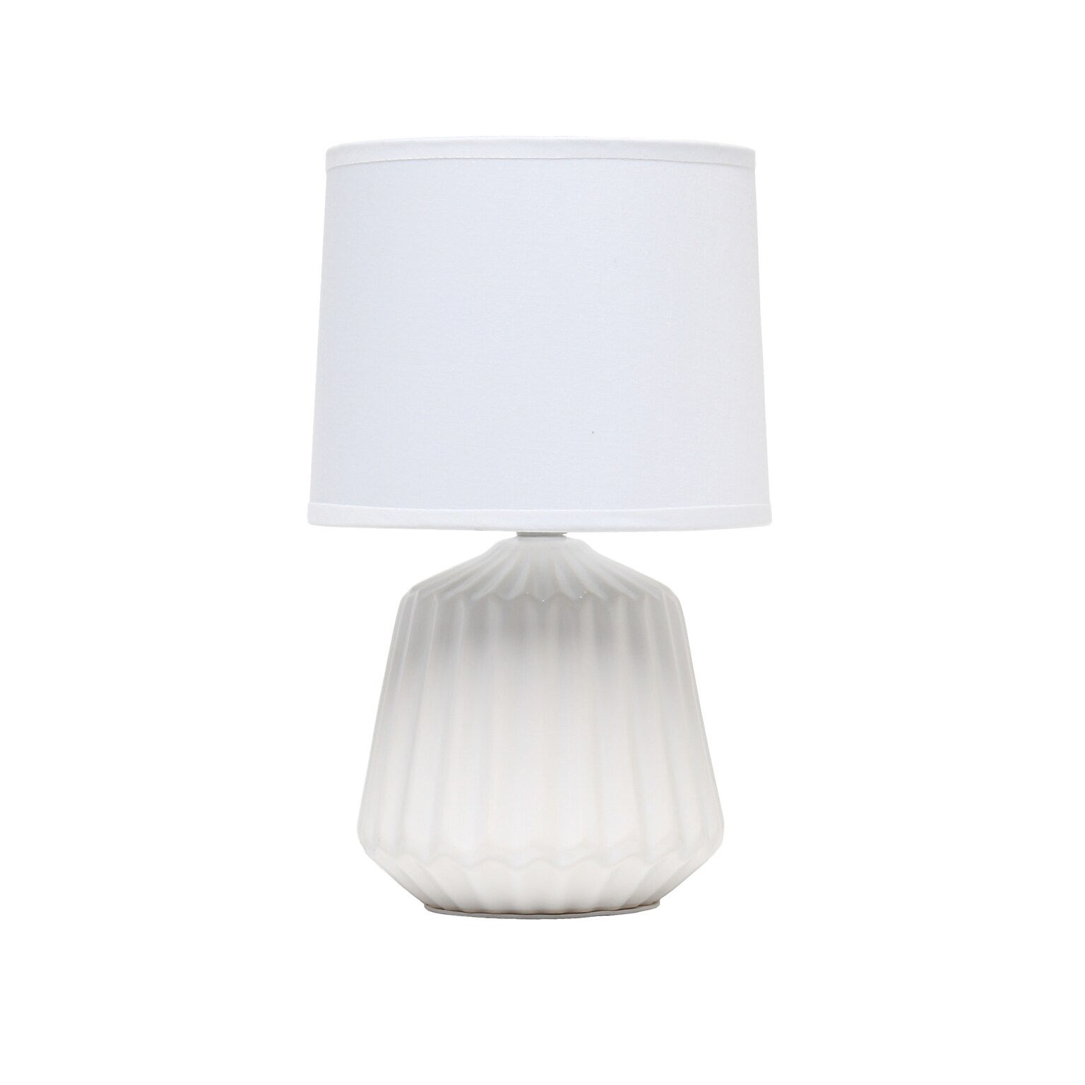 Simple Designs Petite Off White Pleated Base Table Lamp (LT1120-OFF)