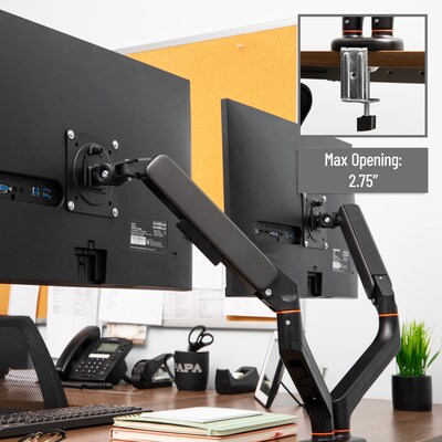 Mind Reader Adjustable Counter-Balance Dual Arm Desk Mount for 13" – 32" Monitors, Black (GARMONDB-BLK)