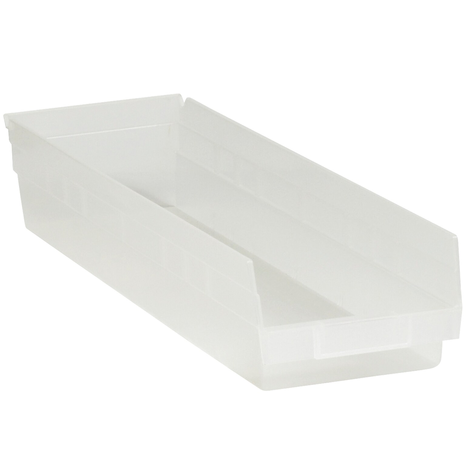 Quill Brand 23 5/8 x 6 5/8 x 4 Plastic Shelf Bin Box, Clear, 8/Case (BINPS122CL)