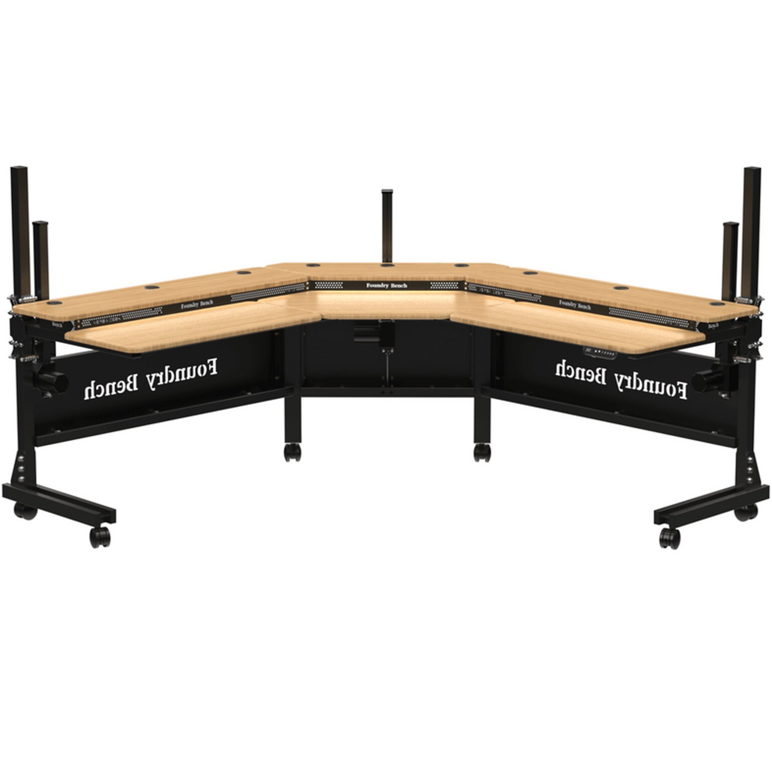 VersaDesk Foundry Bench 80W Electric Corner Adjustable Standing Desk, Bamboo (FBC8080-BNB-APP )