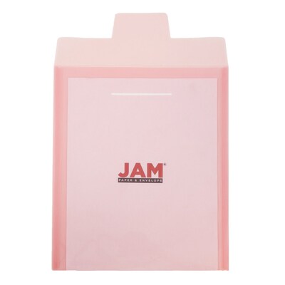 JAM Paper® Plastic Envelopes with Tuck Flap Closure, Letter Open End, 9 7/8 x 11 3/4, Red Poly, 12/Pack (1541733)