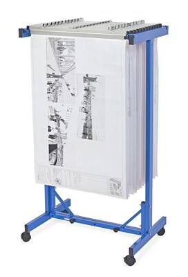 AdirOffice Metal Mobile File Cart with Swivel Wheels, Blue (615-BLU-PKG)