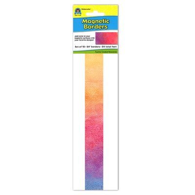 Teacher Created Resource Watercolor Magnetic Border, 24 x 1.5, Multicolor, 12/Pack (TCR77148)
