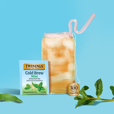 Twinings Iced Cold Brewed Mint Green Tea Bags, 20/Box (F07413)