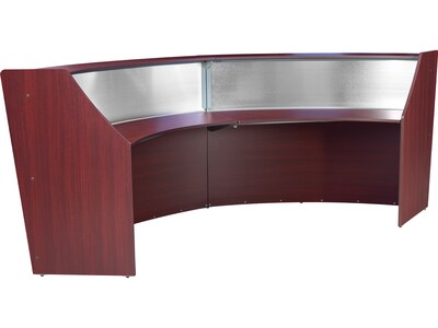 Regency Marque 124.5W Curved Reception Desk Workstation, Mahogany (77312MH)