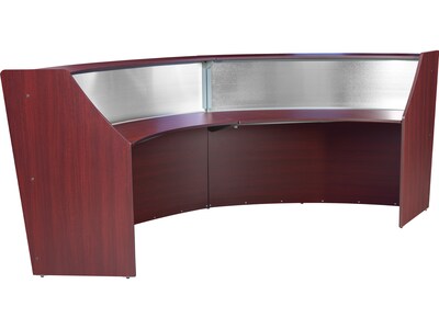 Regency Marque 124.5"W Curved Reception Desk Workstation, Mahogany (77312MH)