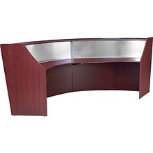 Regency Marque 124.5W Curved Reception Desk Workstation, Mahogany (77312MH)