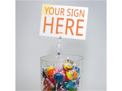 Azar Sign Holder, 0.75" x 3.5", Freestanding, Clear Plastic, 10/Pack (107607)