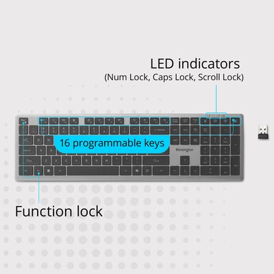 Kensington KB535 EQ Wireless Keyboard, Black (K75408NA)