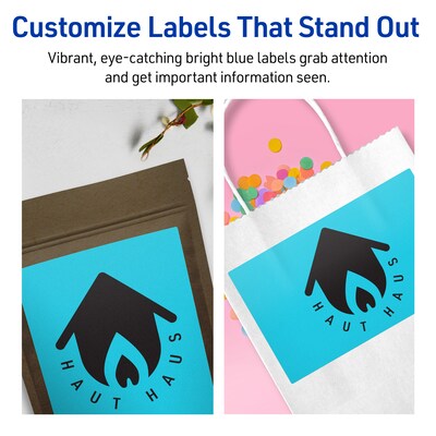 Avery Laser/Inkjet Multipurpose Labels, 8.125"  x 5", Bright Blue, 20/Pack (94259)