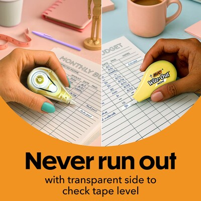 BIC Wite-Out Brand Mini Pastel Correction Tape, 6/Pack (WOTMAP6-WHI)