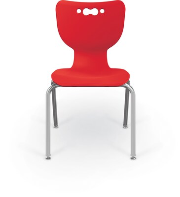 MooreCo 18" Hierarchy Student Chair with 4 Legs, Red/Chrome Base (703673611053)