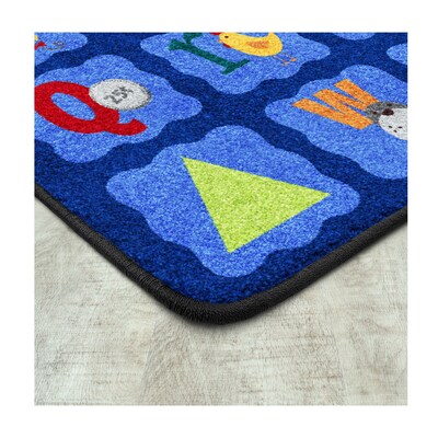 Joy Carpets Alphabet Blues Nylon 5'4" x 7'8" Machine Tufted Rug, Multicolored (1628C)